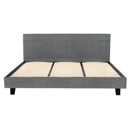 HarbourView King Upholstered Bed Frame – Grey Linen