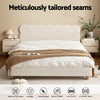 Artiss Double Bed Frame Cloud Headboard Boucle Fabric Mattress Platform Base White