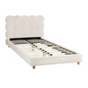 Byron King Single Boucle Fabric Bed Frame – White