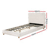 Byron King Single Boucle Fabric Bed Frame – White