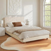 Byron King Single Boucle Fabric Bed Frame – White