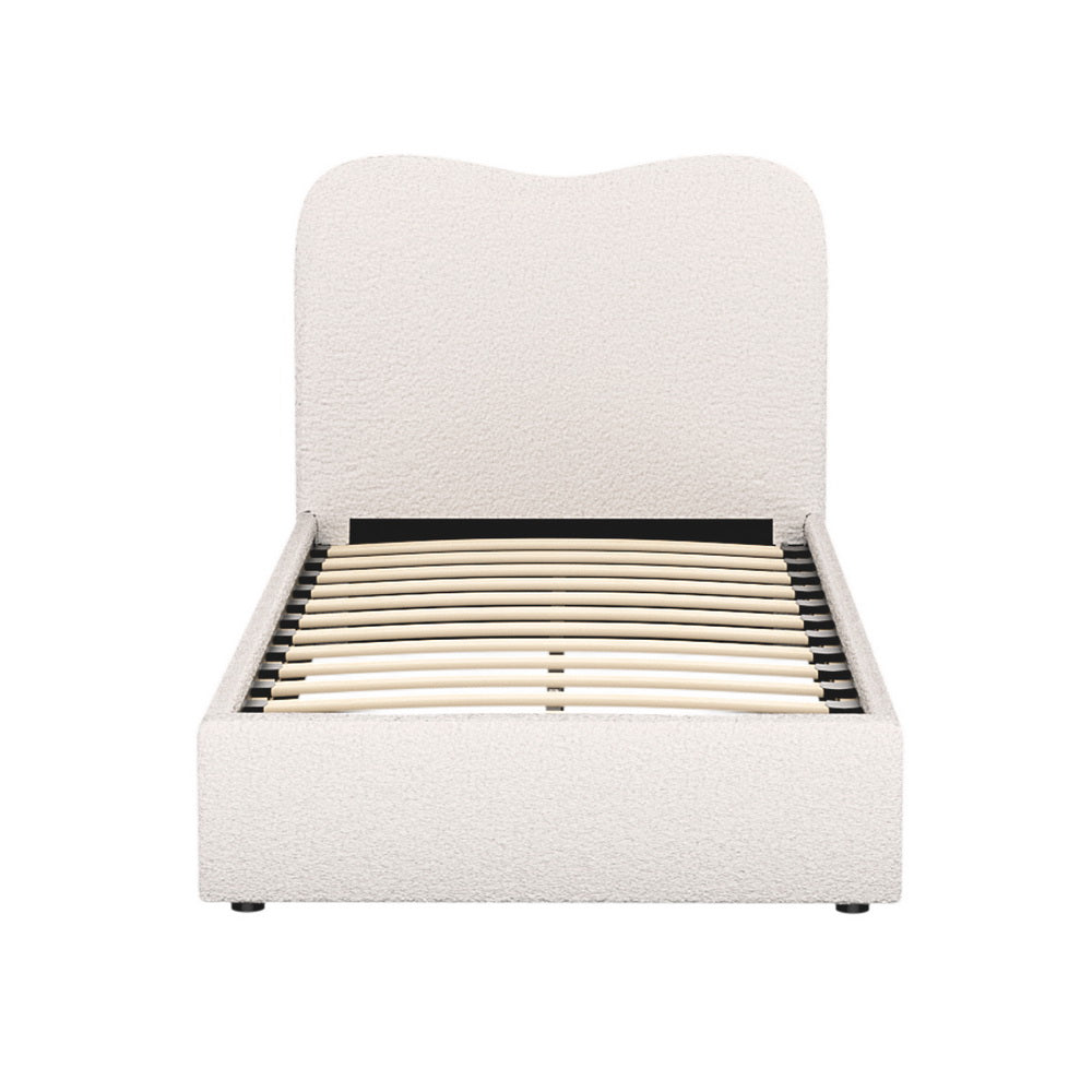 Dara Single Bouclé Bed Frame – Beige