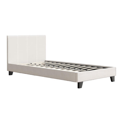 Aurora King Single Bouclé Bed Frame – Neutral