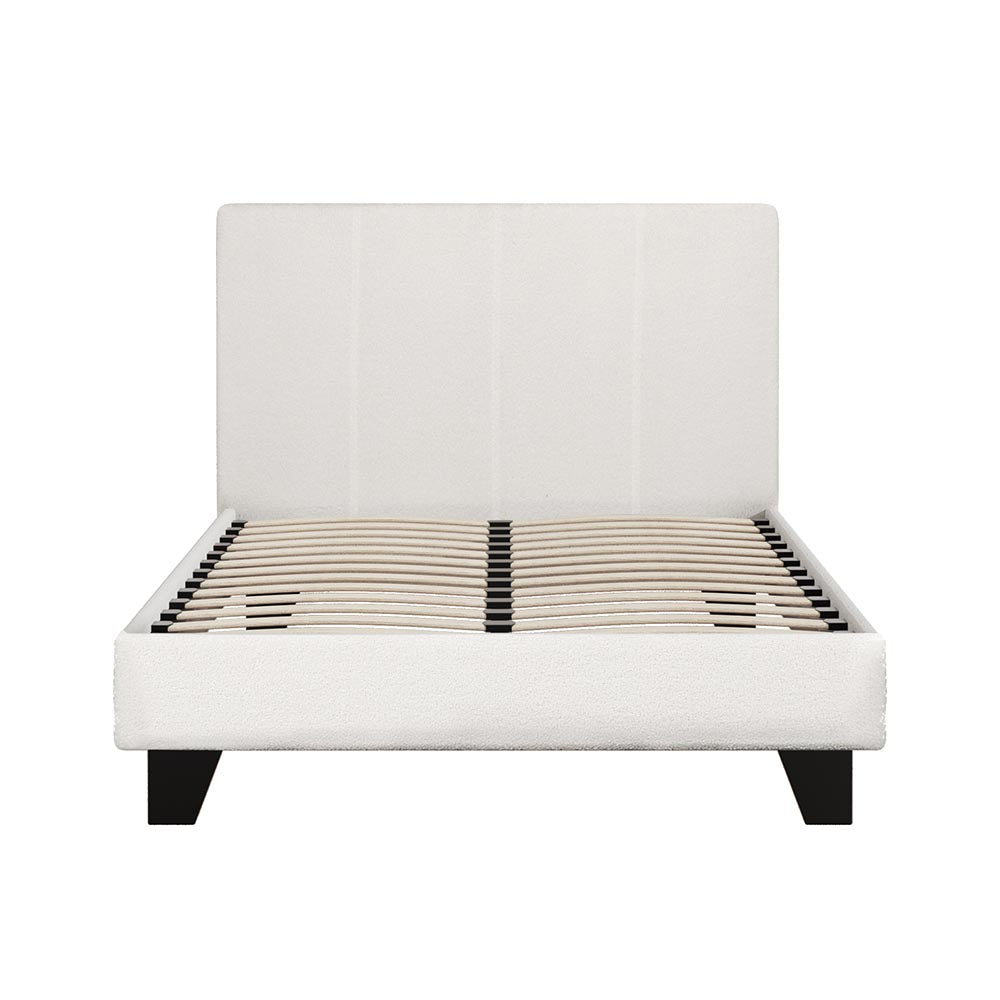 Aurora King Single Bouclé Bed Frame – Neutral