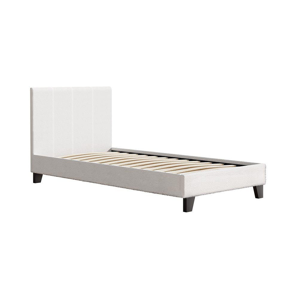 Neo Single Boucle Bed Frame – Cream