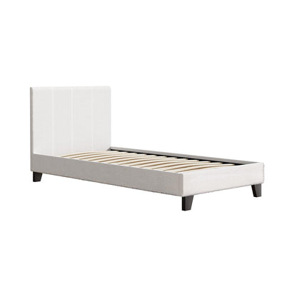 Neo Single Boucle Bed Frame – Cream