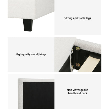 Neo Single Boucle Bed Frame – Cream