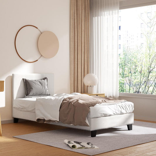 Neo Single Boucle Bed Frame – Cream