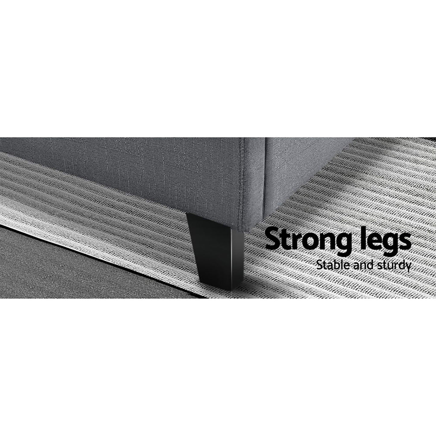 Marlow Queen Faux Linen Bed Frame – Grey