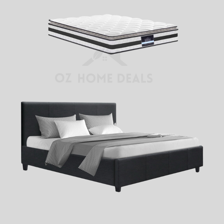Queen Bed Frame & Mattress Bundle – Neo Queen Bed Frame + Euro Top Mattress