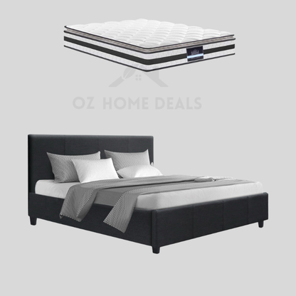Queen Bed Frame & Mattress Bundle – Neo Queen Bed Frame + Euro Top Mattress
