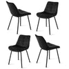 Artiss 4x Dining Chairs Velvet Tufted Kitchen Lounge Cafe Accent Chair Black