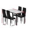 1 Artiss Dining Table and 4 Chairs Set Marble Effect