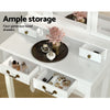 Hunter Provincial Dressing Table Set with Mirror & Stool – White Finish