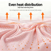 Giselle Electric Throw Rug Double Size 200x180cm Fleece Flannel Heated Blanket Pink