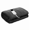 Giselle Electric Throw Rug Double Size 200x180cm Coral Fleece Heated Blanket Grey