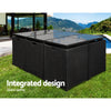 10-Seater Outdoor Dining Set - Black