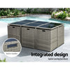 10-Seater Wicker Outdoor Dining Set - Grey