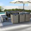 10-Seater Wicker Outdoor Dining Set - Grey