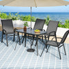 Gardeon 5PC Outdoor Dining Set Table and Chairs Patio Furniture Bistro Set Garden Grey