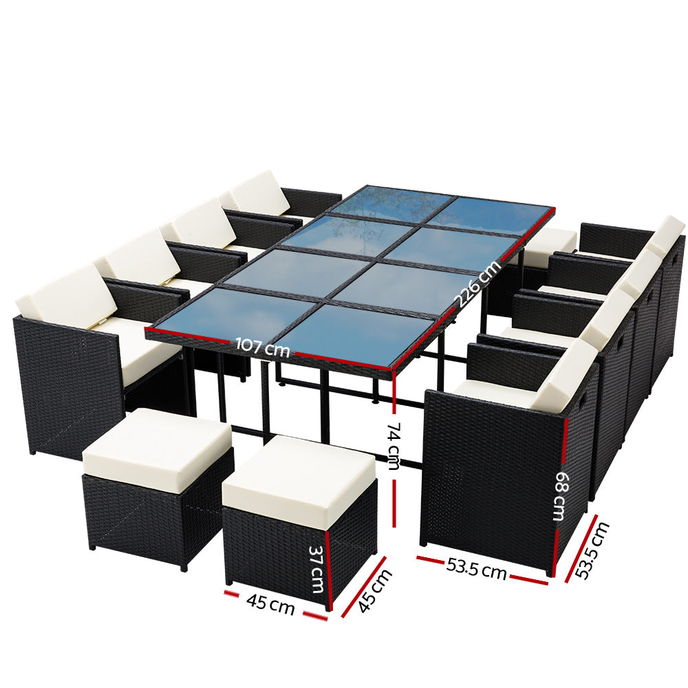 13-Piece Outdoor Dining Set - Charcoal