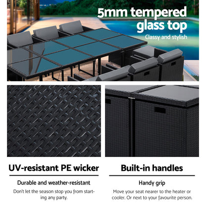 13-Piece Outdoor Dining Set - Charcoal
