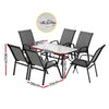 Gardeon 7PC Outdoor Dining Set Table and Chairs Patio Furniture Bistro Set Garden Grey