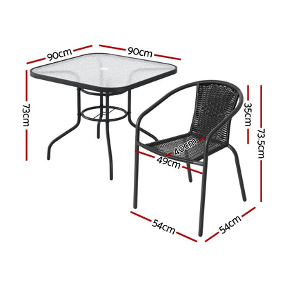 5-Piece Rattan Outdoor Dining Set