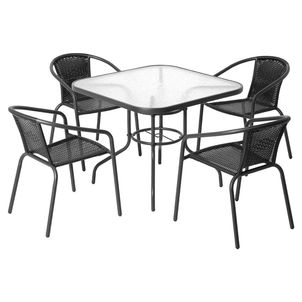 5-Piece Rattan Outdoor Dining Set