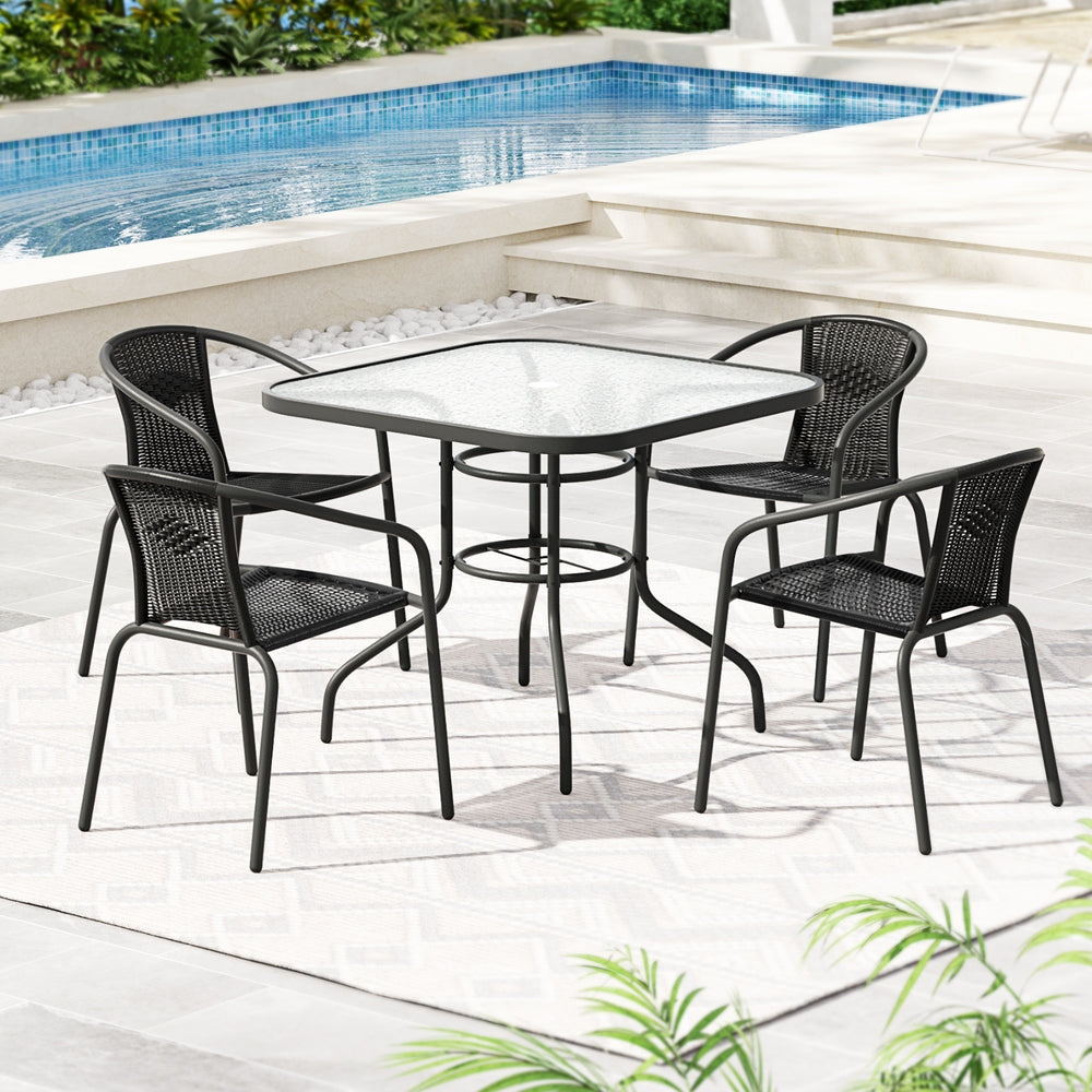 5-Piece Rattan Outdoor Dining Set