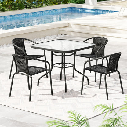 5-Piece Rattan Outdoor Dining Set