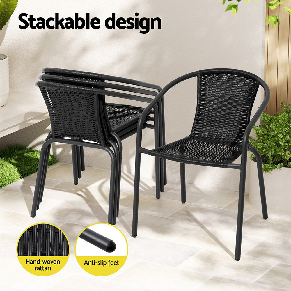 5-Piece Rattan Outdoor Dining Set
