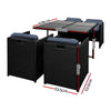 5-Seater Outdoor Dining Set - Black