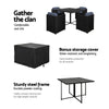 5-Seater Outdoor Dining Set - Black