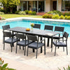 9-Piece Aluminum Extendable Outdoor Dining Set - Black