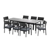9-Piece Aluminum Extendable Outdoor Dining Set - Black