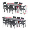 9-Piece Aluminum Extendable Outdoor Dining Set - Black