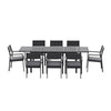 9-Piece Aluminum Extendable Outdoor Dining Set - Black