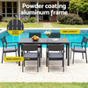 9-Piece Aluminum Extendable Outdoor Dining Set - Black