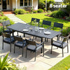 9-Piece Aluminum Extendable Outdoor Dining Set - Black