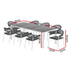 9-Piece Outdoor Rope Dining Set - White
