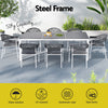 9-Piece Outdoor Rope Dining Set - White