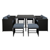 8-Seater Outdoor Wicker Dining Set – Black