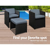 8-Seater Outdoor Wicker Dining Set – Black