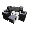 8-Seater Outdoor Wicker Dining Set – Black