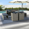 9-Piece Outdoor Wicker Dining Set - Grey