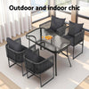 Gardeon 5PCS Outdoor Dining Set Table and Chairs Rope Patio Furniture Garden Black