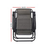 Gardeon 2PC Zero Gravity Chair Folding Outdoor Recliner Adjustable Sun Lounge Camping Grey