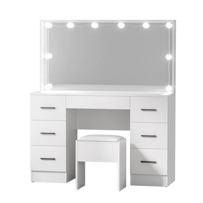 Gold Coast Hollywood LED Dressing Table Set with Mirror & Stool