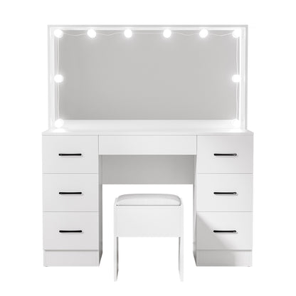Gold Coast Hollywood LED Dressing Table Set with Mirror & Stool